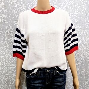 Vintage Anchor Nautical Knit Sweater